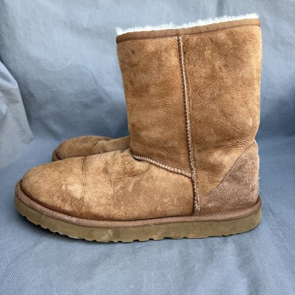 UGG Australia Size 10 Brown Chestnut Boots Shoes Pull On Shearling Style - Picture 5 of 9